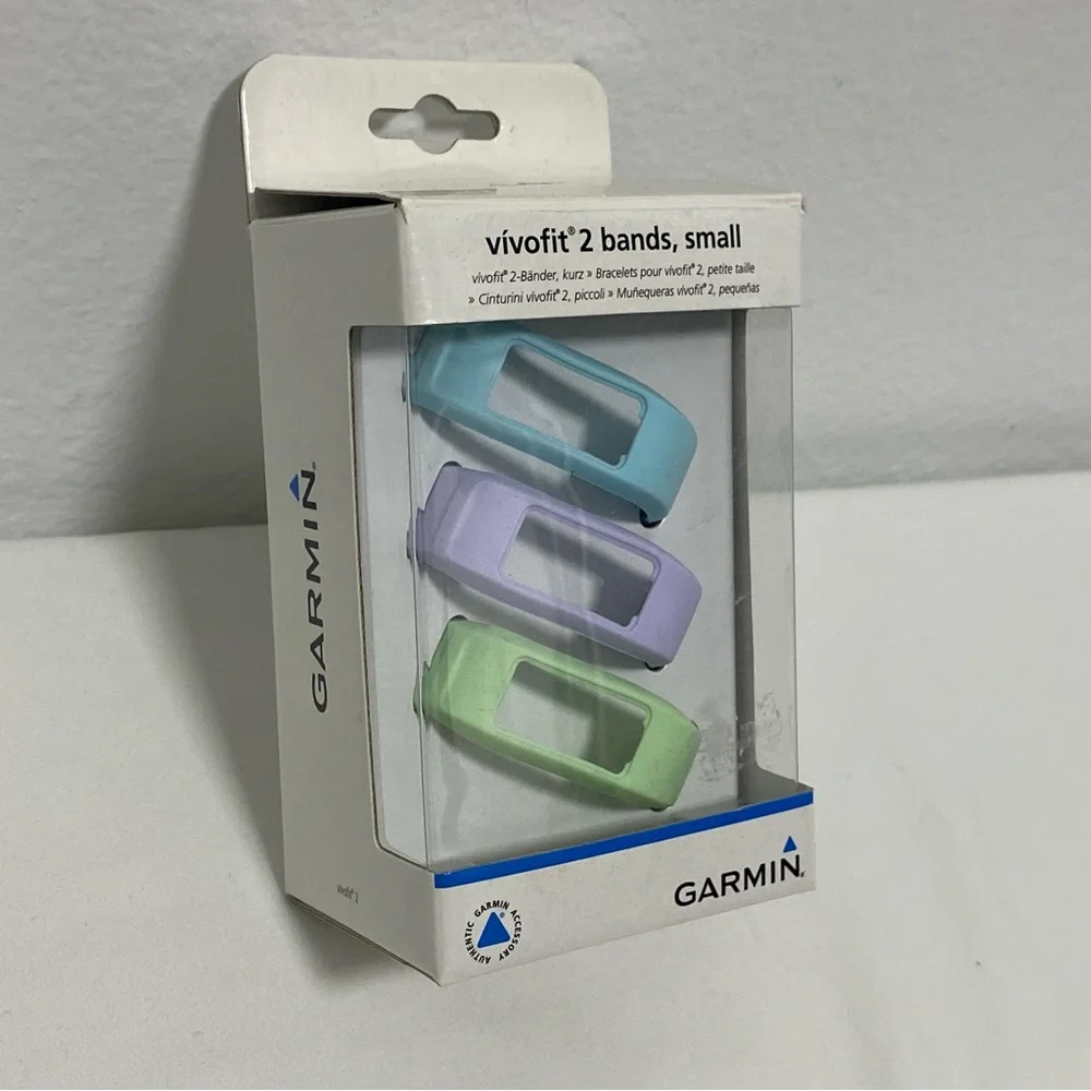 Garmin Vivofit Silicon Wrist Bands Set of 3 - Blue, Lavender, Green - NIB- Small